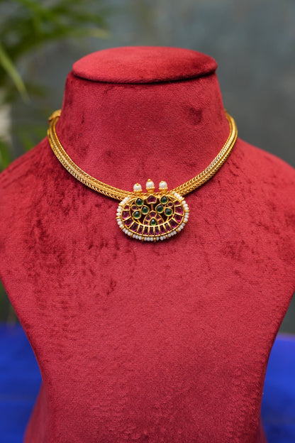 Antique Gold-Plated Temple Choker Necklace Choker Set