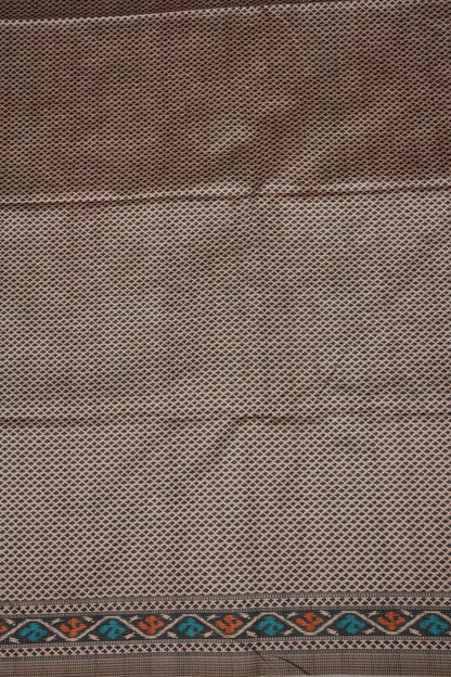 Semi Raw Silk Saree with Embroidered Body & Patola Styled Borders – Magenta Pink