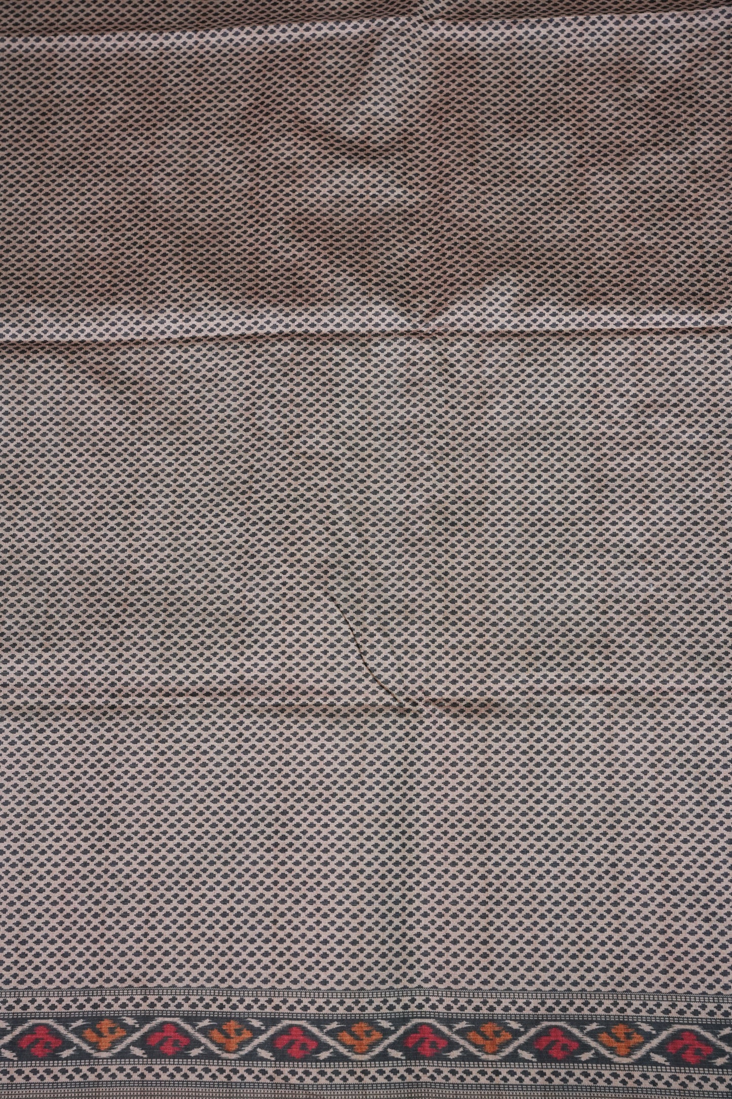 Semi Raw Silk Saree with Embroidered Body & Patola Styled Borders – Dusty Rose