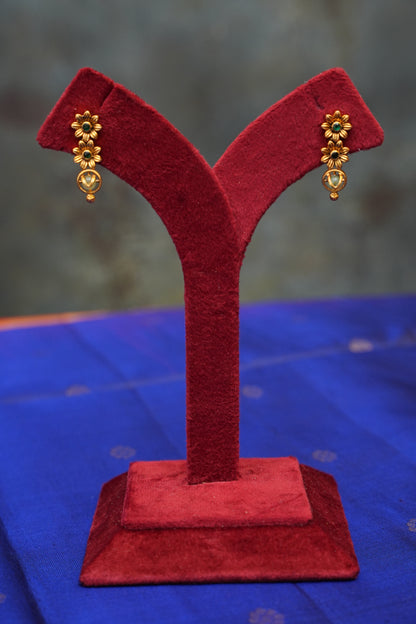 Antique Gold-Plated Sleek Long Chain Haaram with Bead Detailing