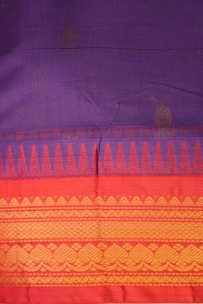 Gadwal Cotton Saree - Purple & Red