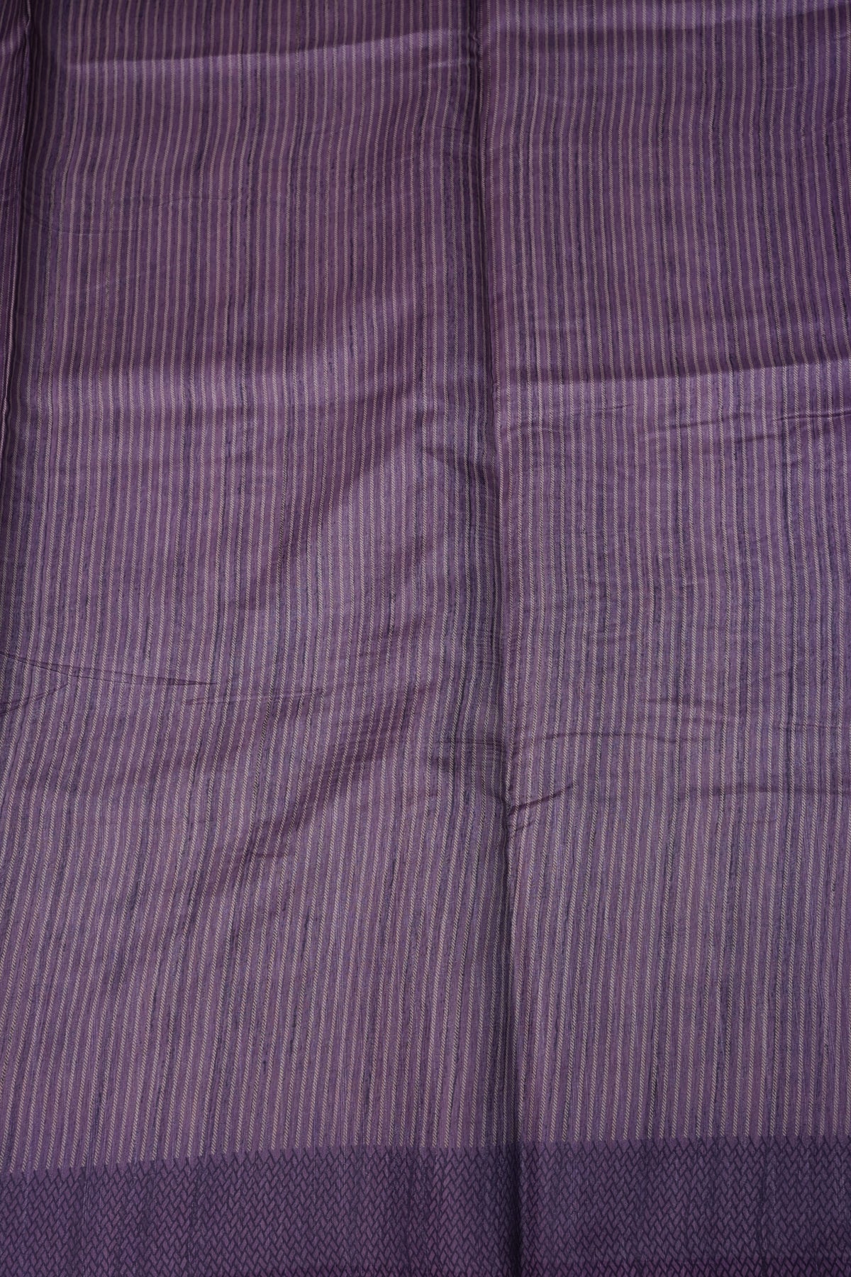 Semi Raw Silk Saree with Embroidered Body & Temple Borders – Beige & Lavender Purple