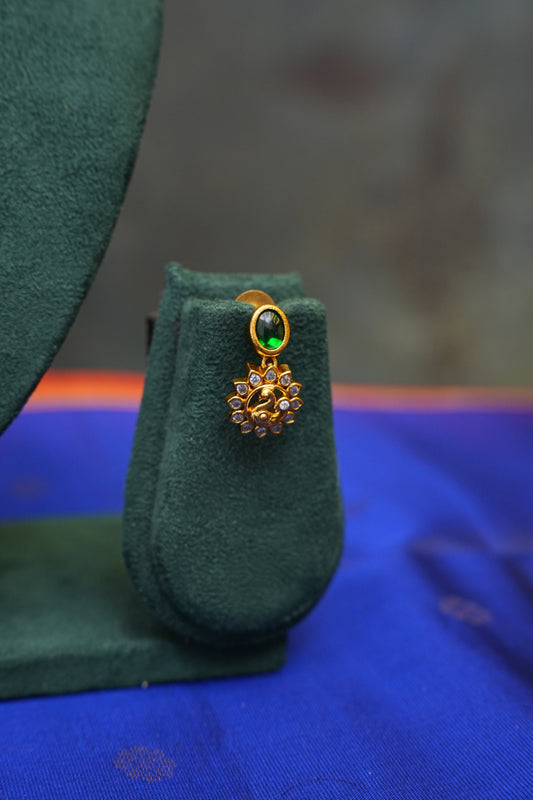 Antique Gold-Plated Emerald Stone Jewellery Necklace Set
