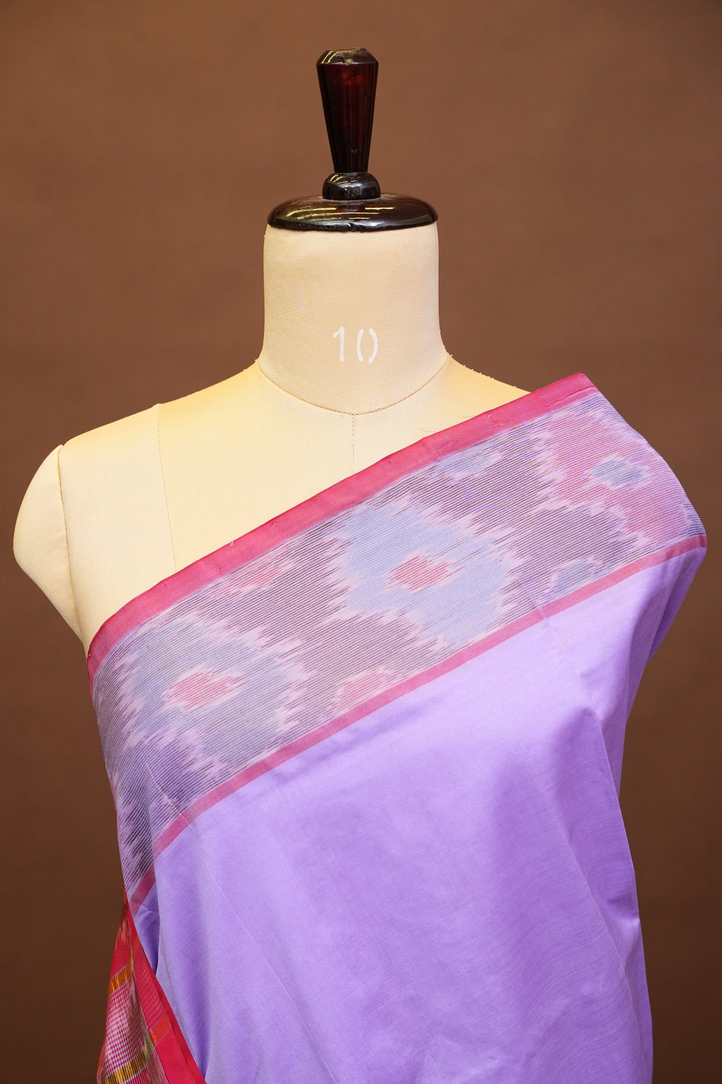 Ikkat Cotton Silk Saree - Lavender and Pink