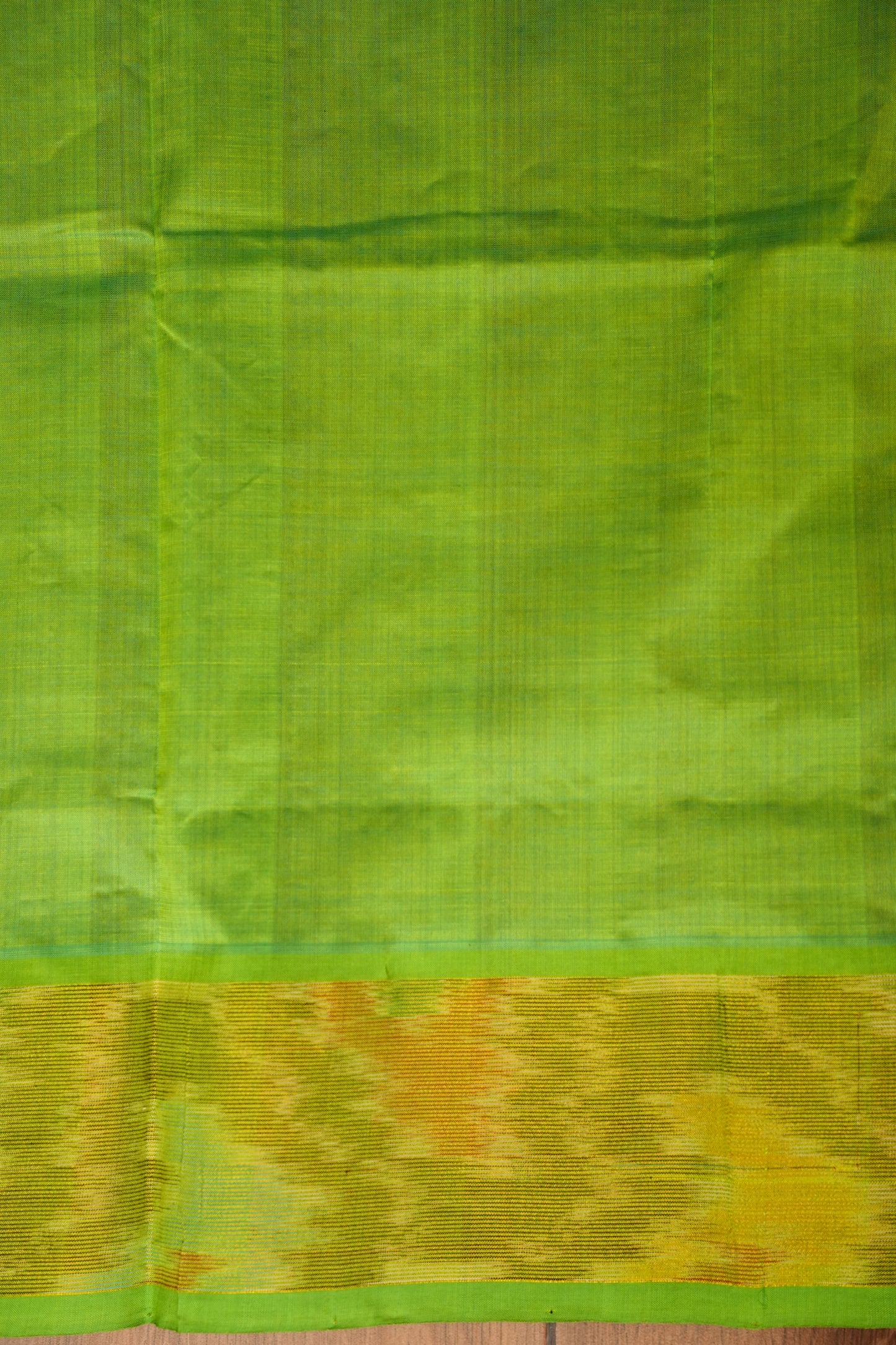 Ikkat Cotton Silk Saree - Magenta and Lime Green