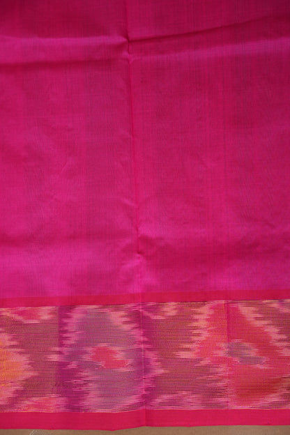 Ikkat Cotton Silk Saree - Sky Blue and Pink