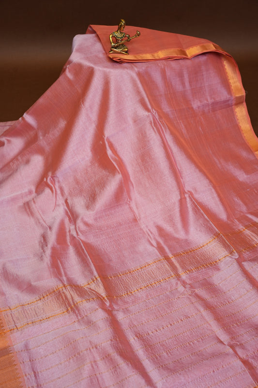 Mangalagiri Silk Cotton Saree - Peach