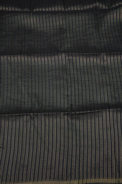 Semi Raw Silk Saree with Digital Patola Prints – Slate Grey & Black