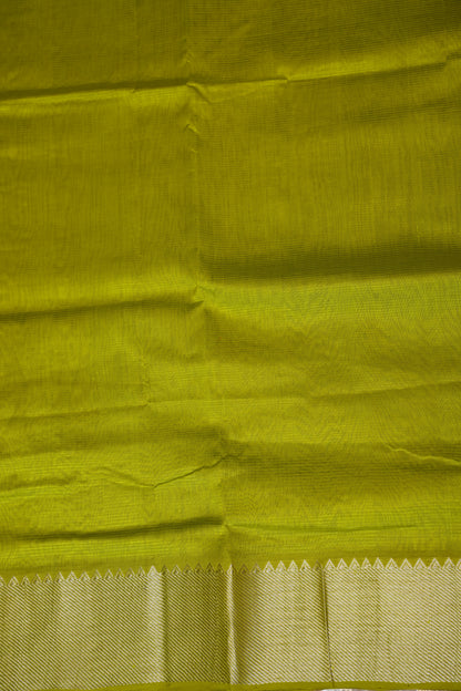 Mangalagiri Silk Cotton Saree - Parrot Green