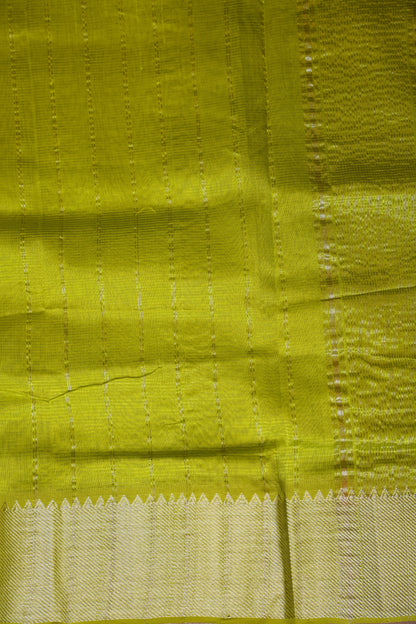 Mangalagiri Silk Cotton Saree - Parrot Green