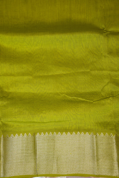 Mangalagiri Silk Cotton Saree - Parrot Green