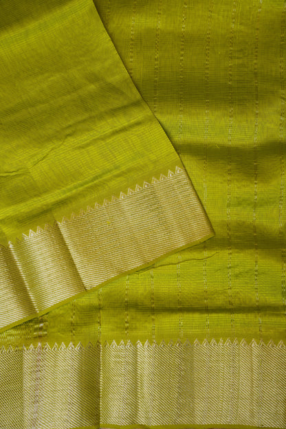 Mangalagiri Silk Cotton Saree - Parrot Green
