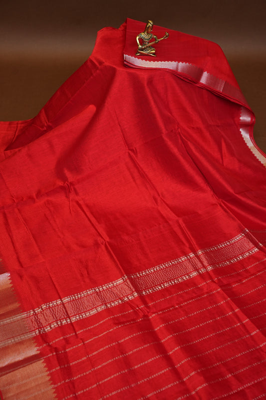 Mangalagiri Silk Cotton Saree - Red