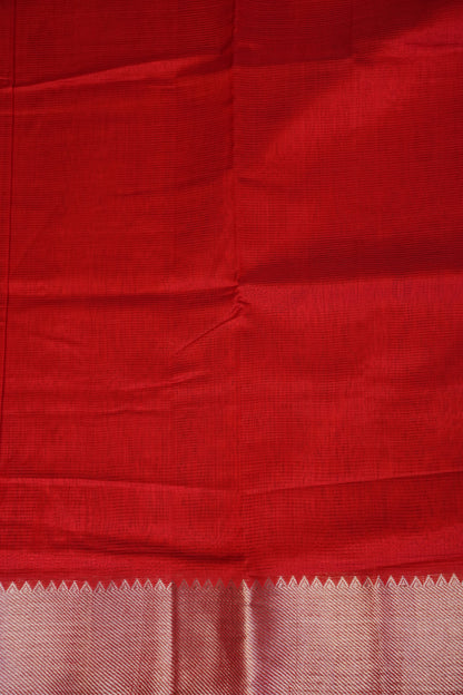 Mangalagiri Silk Cotton Saree - Red