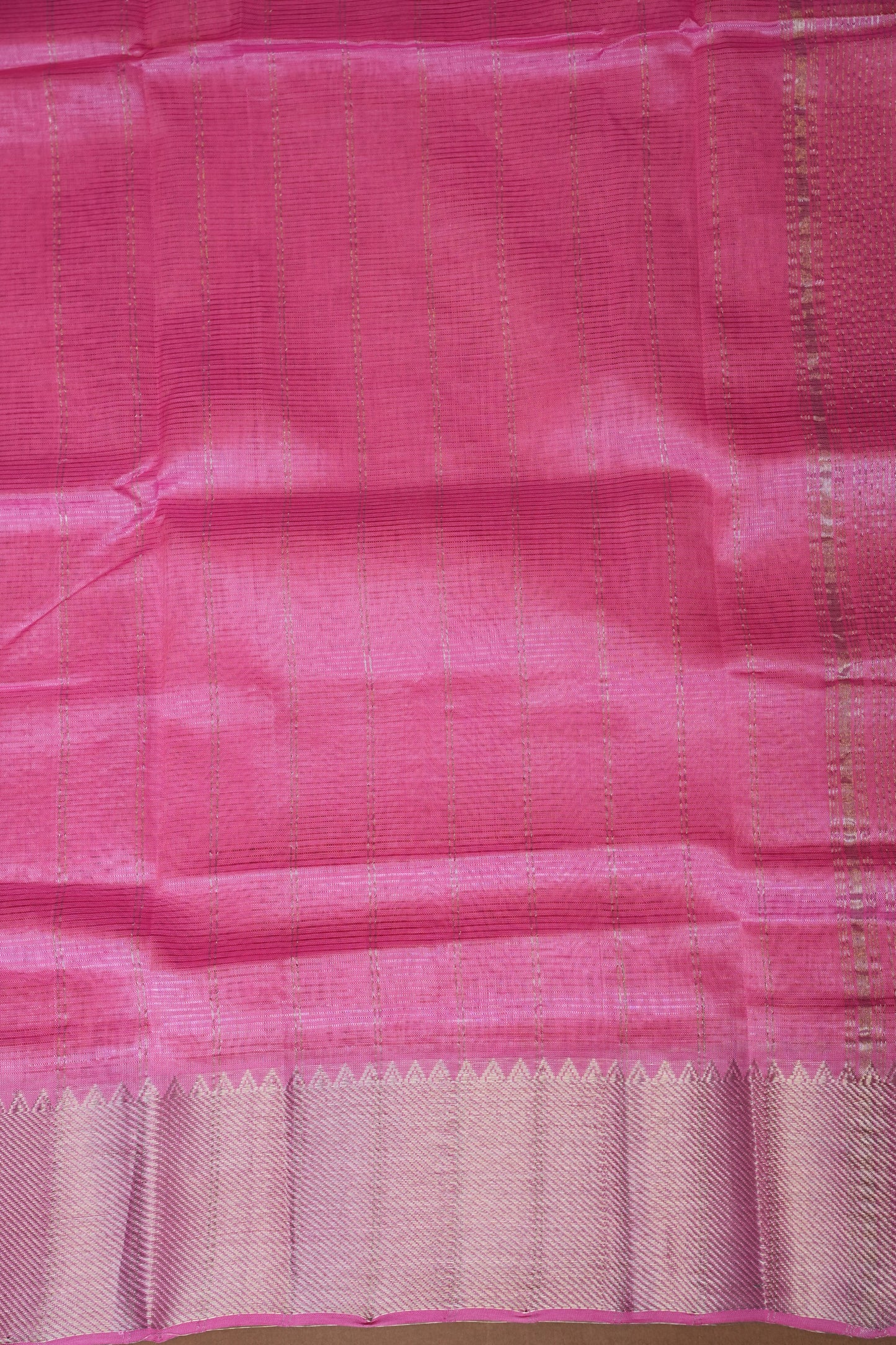 Mangalagiri Silk Cotton Saree - Candy Pink