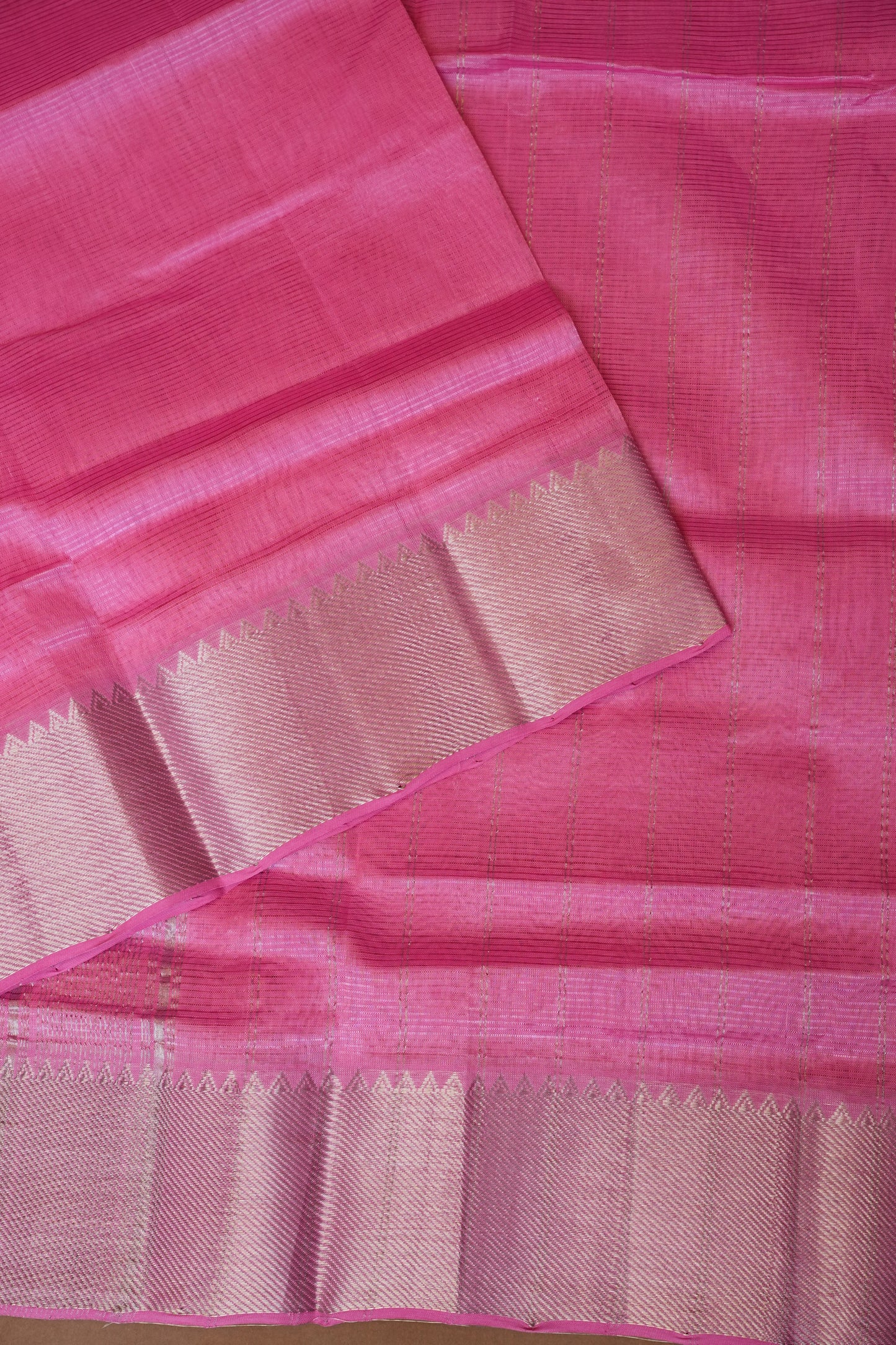 Mangalagiri Silk Cotton Saree - Candy Pink
