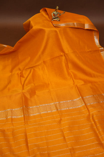 Mangalagiri Silk Cotton Saree - Mustard Yellow