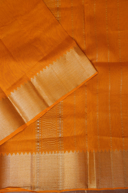 Mangalagiri Silk Cotton Saree - Mustard Yellow