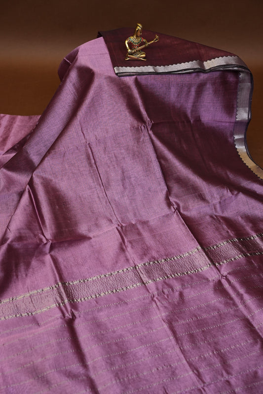 Mangalagiri Silk Cotton Saree - Rose Mauve