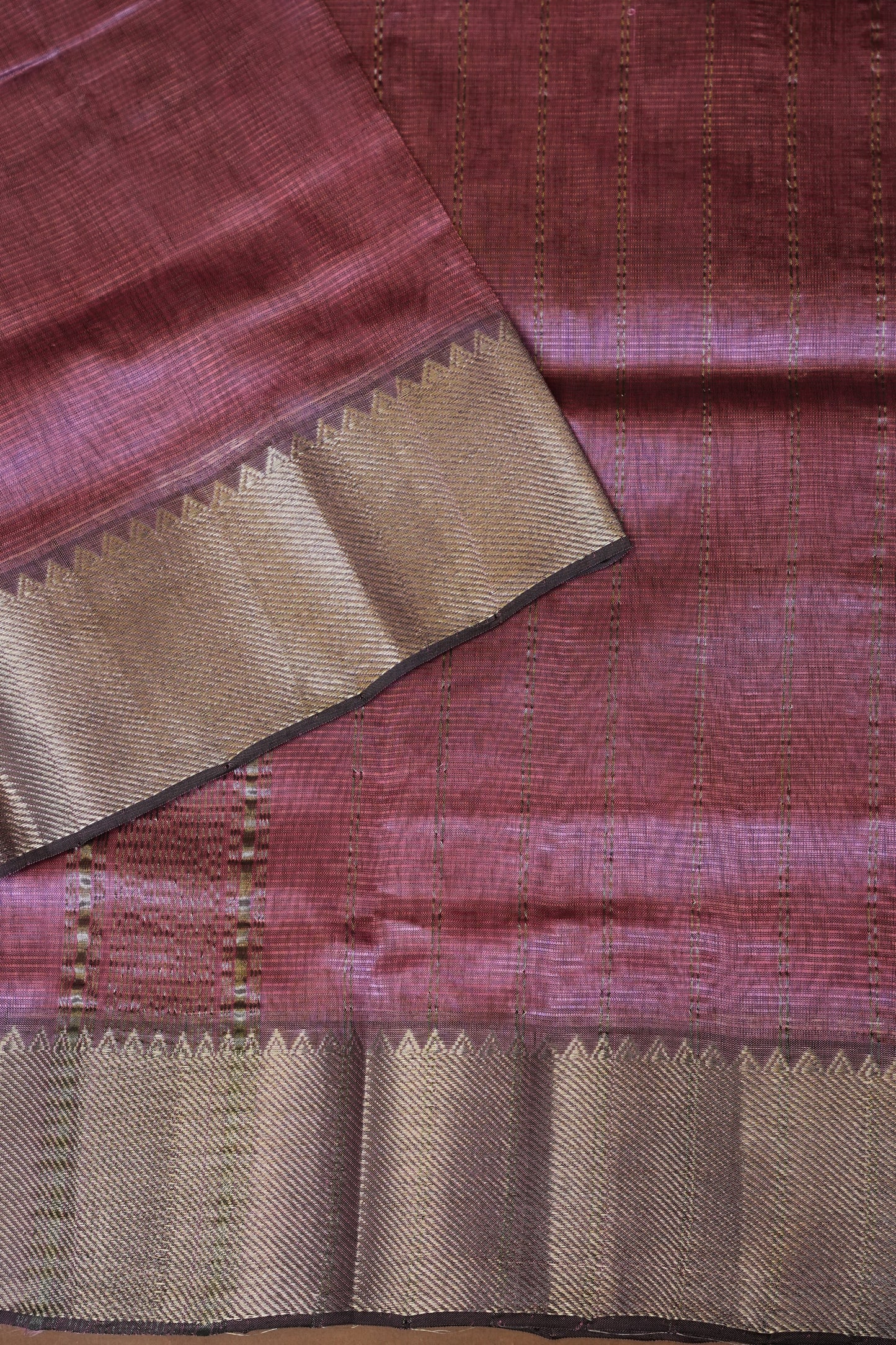 Mangalagiri Silk Cotton Saree - Rose Mauve