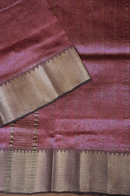 Mangalagiri Silk Cotton Saree - Rose Mauve
