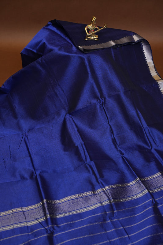 Mangalagiri Silk Cotton Saree - Royal Blue