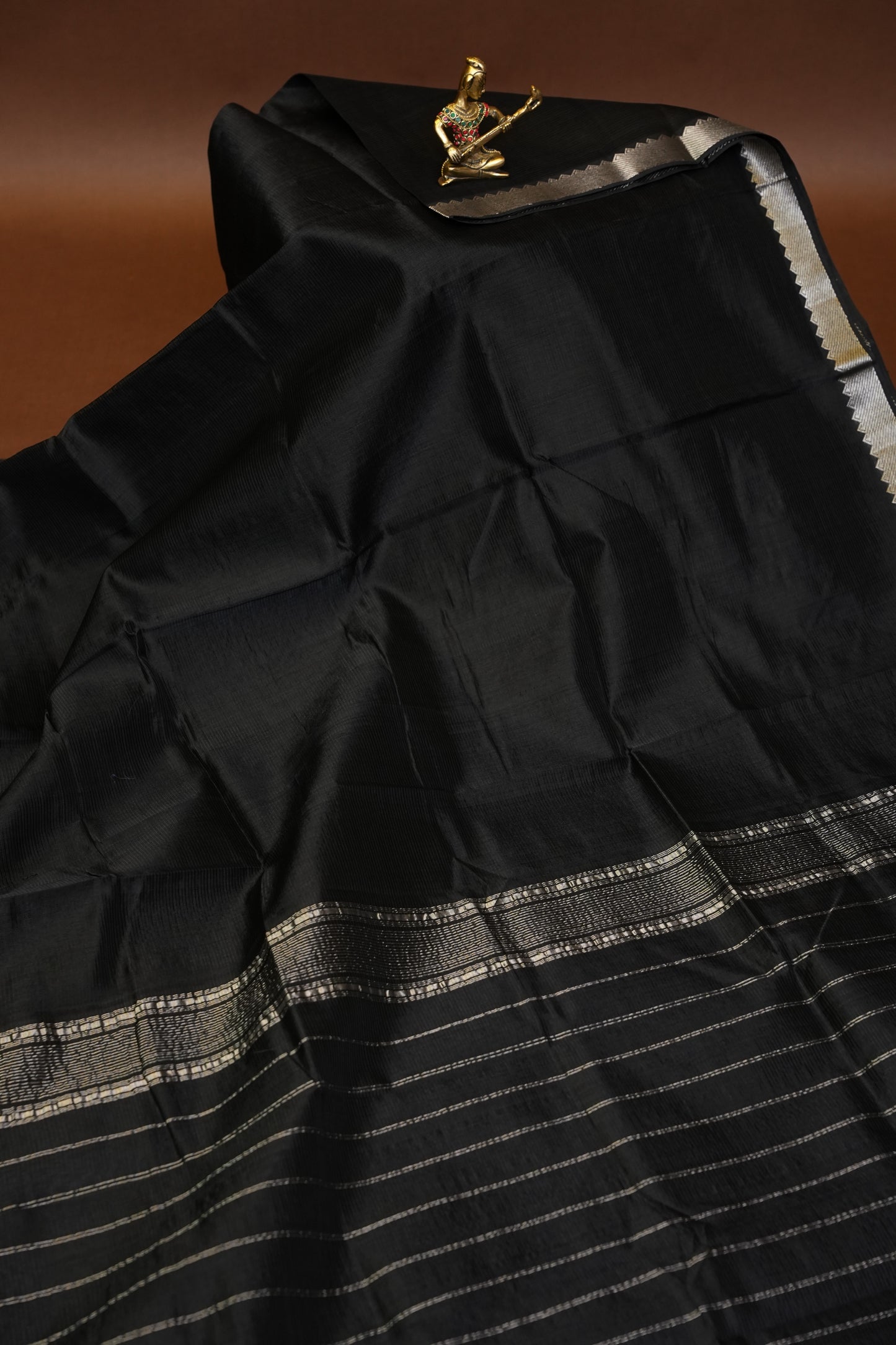 Mangalagiri Silk Cotton Saree - Classic Black