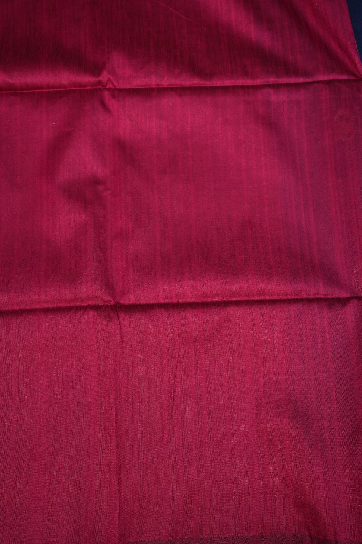 Semi Raw Silk Saree with Temple Border – Navy Blue & Rani Pink