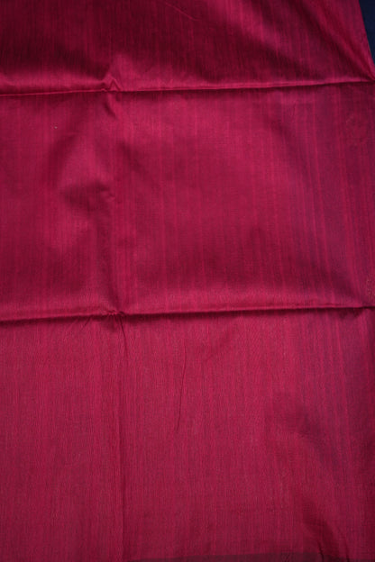 Semi Raw Silk Saree with Temple Border – Navy Blue & Rani Pink