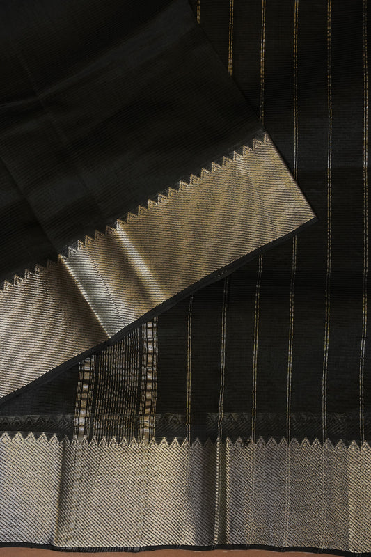Mangalagiri Silk Cotton Saree - Classic Black