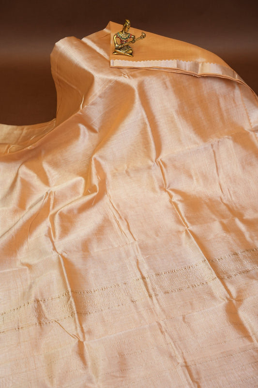 Mangalagiri Silk Cotton Saree - Ivory Beige