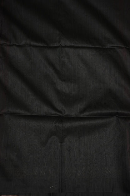 Semi Raw Silk Saree with Temple Border – Red & Black