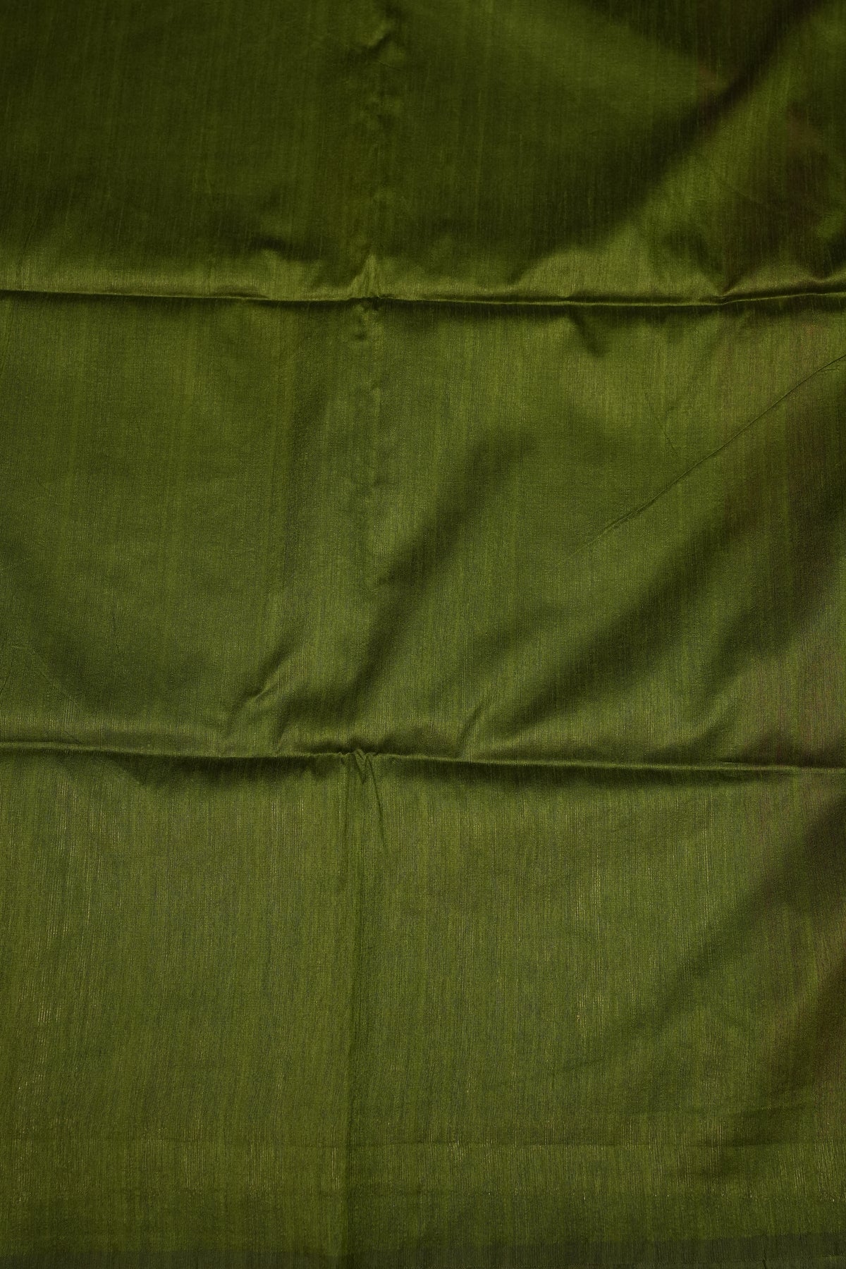 Semi Raw Silk Saree with Temple Border – Rani Pink & Olive Green
