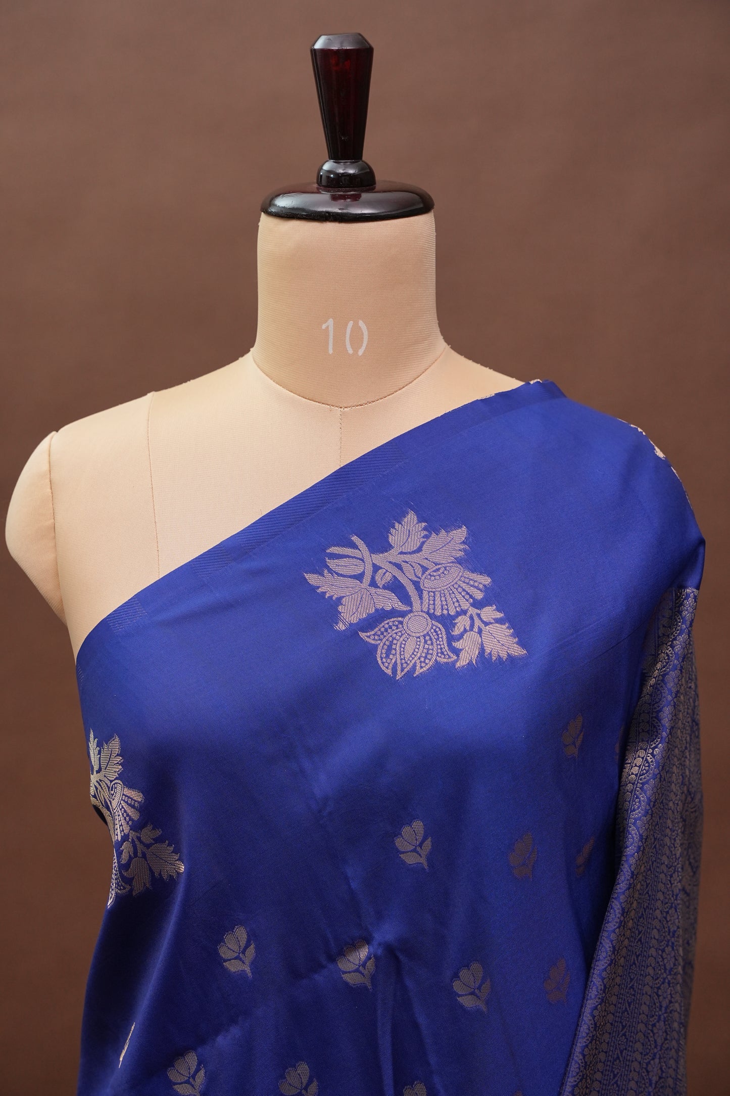 Royal Blue Semi Silk Saree with Turning Border & Rich Brocade Pallu-Silk Mark Certified.