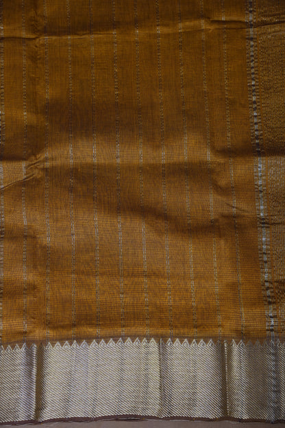 Mangalagiri Silk Cotton Saree - Burnt Mustard