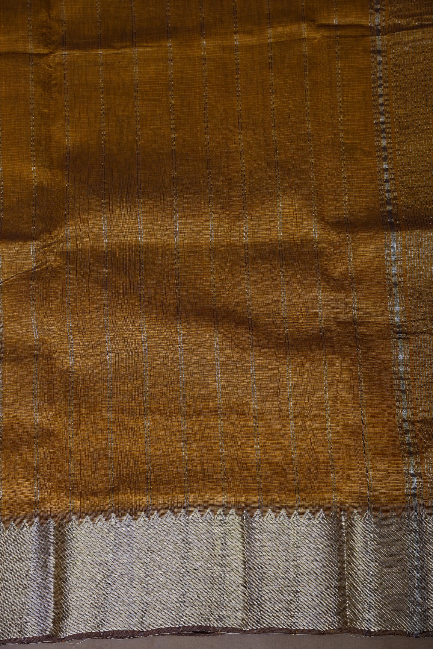 Mangalagiri Silk Cotton Saree - Burnt Mustard