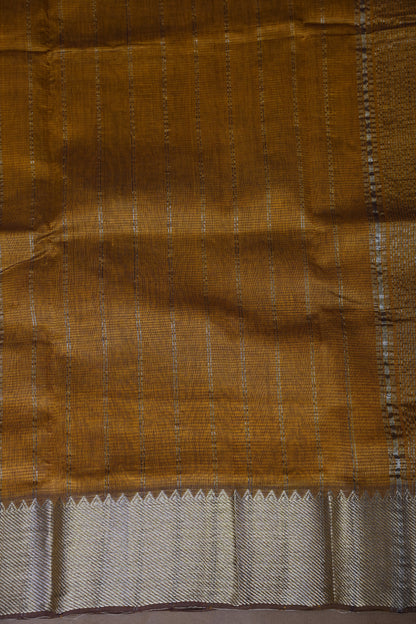 Mangalagiri Silk Cotton Saree - Burnt Mustard