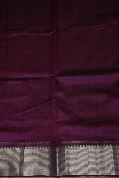 Mangalagiri Silk Cotton Saree - Rich Plum