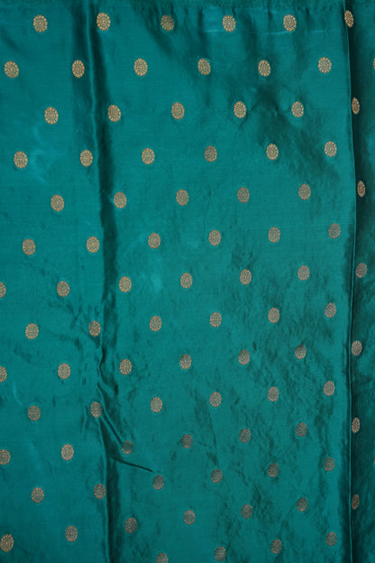 Turquoise Blue Banarasi Satin Silk Saree with Meenakari Floral Zari Weave & Rich Brocade Border-Silk Mark Certified.