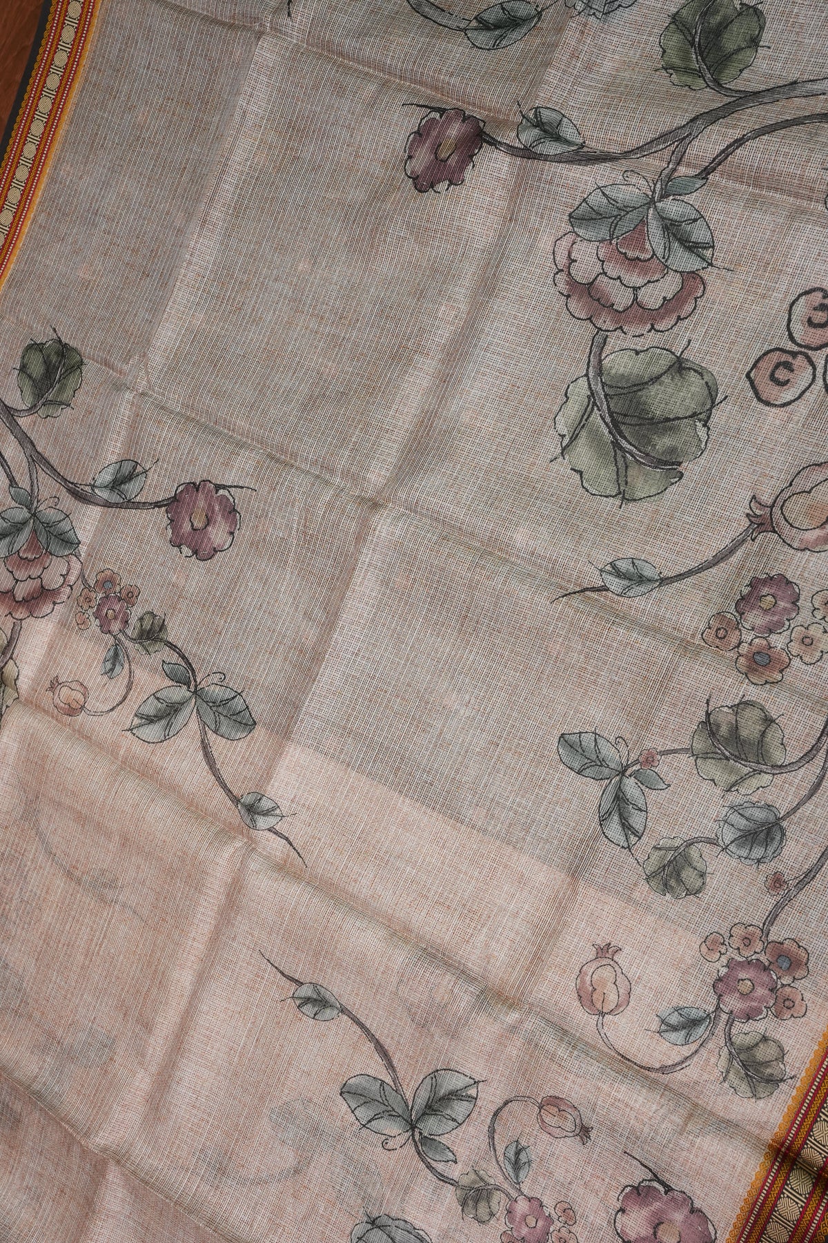 Silk Kota Saree with Sambalpuri Concept Border & Floral Print – Ivory & Black
