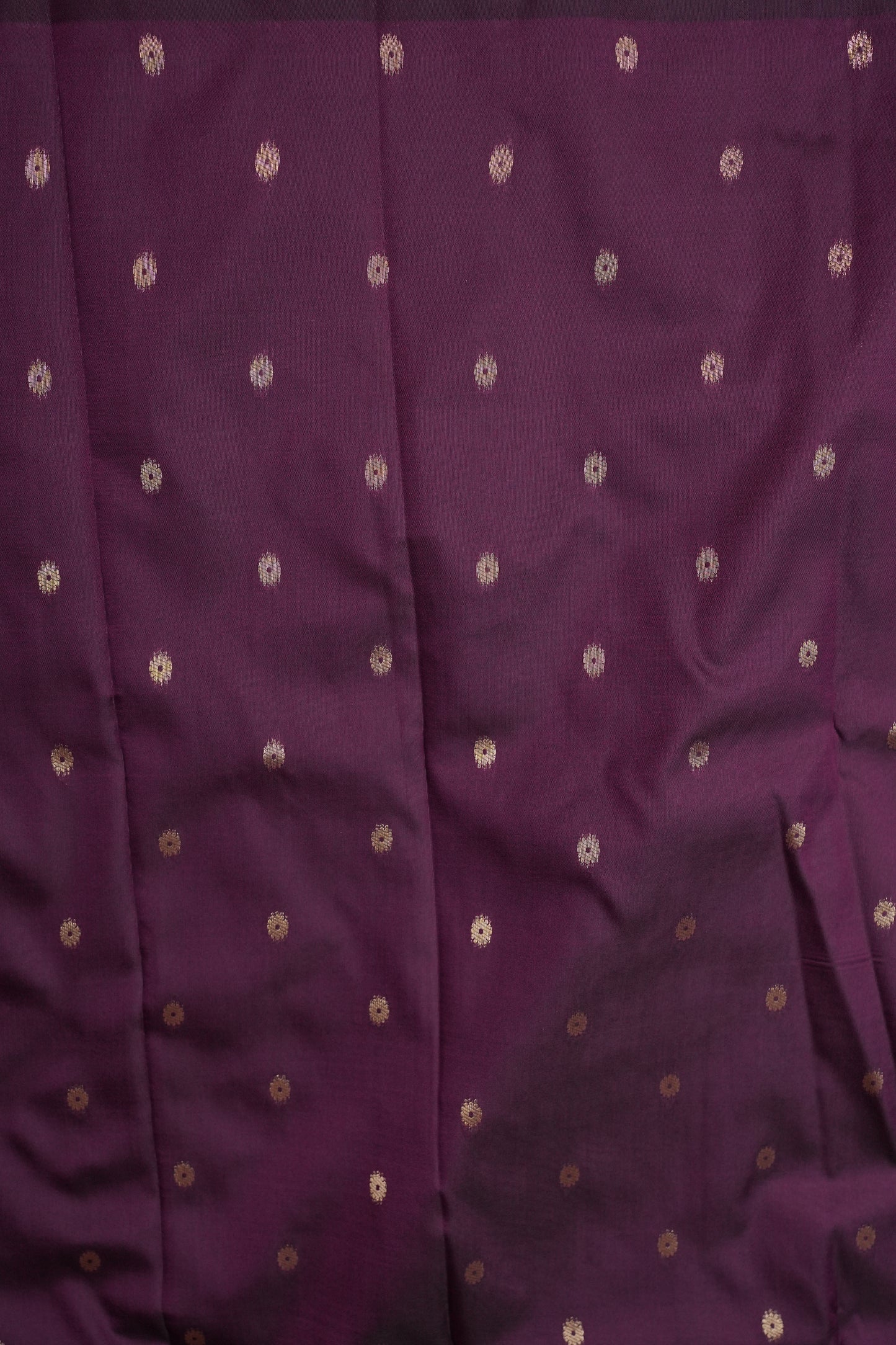Deep Wine Semi Silk Saree with Turning Border & Rich Brocade Pallu-Silk Mark Certified.