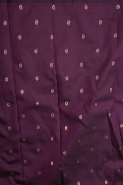 Deep Wine Semi Silk Saree with Turning Border & Rich Brocade Pallu-Silk Mark Certified.