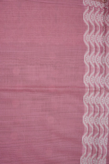 Pink Jamdani Saree with Intricate White Woven Motifs