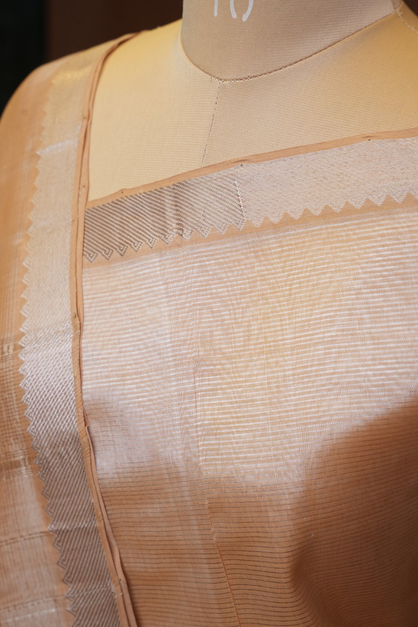 Mangalagiri Silk Cotton Saree - Ivory Beige