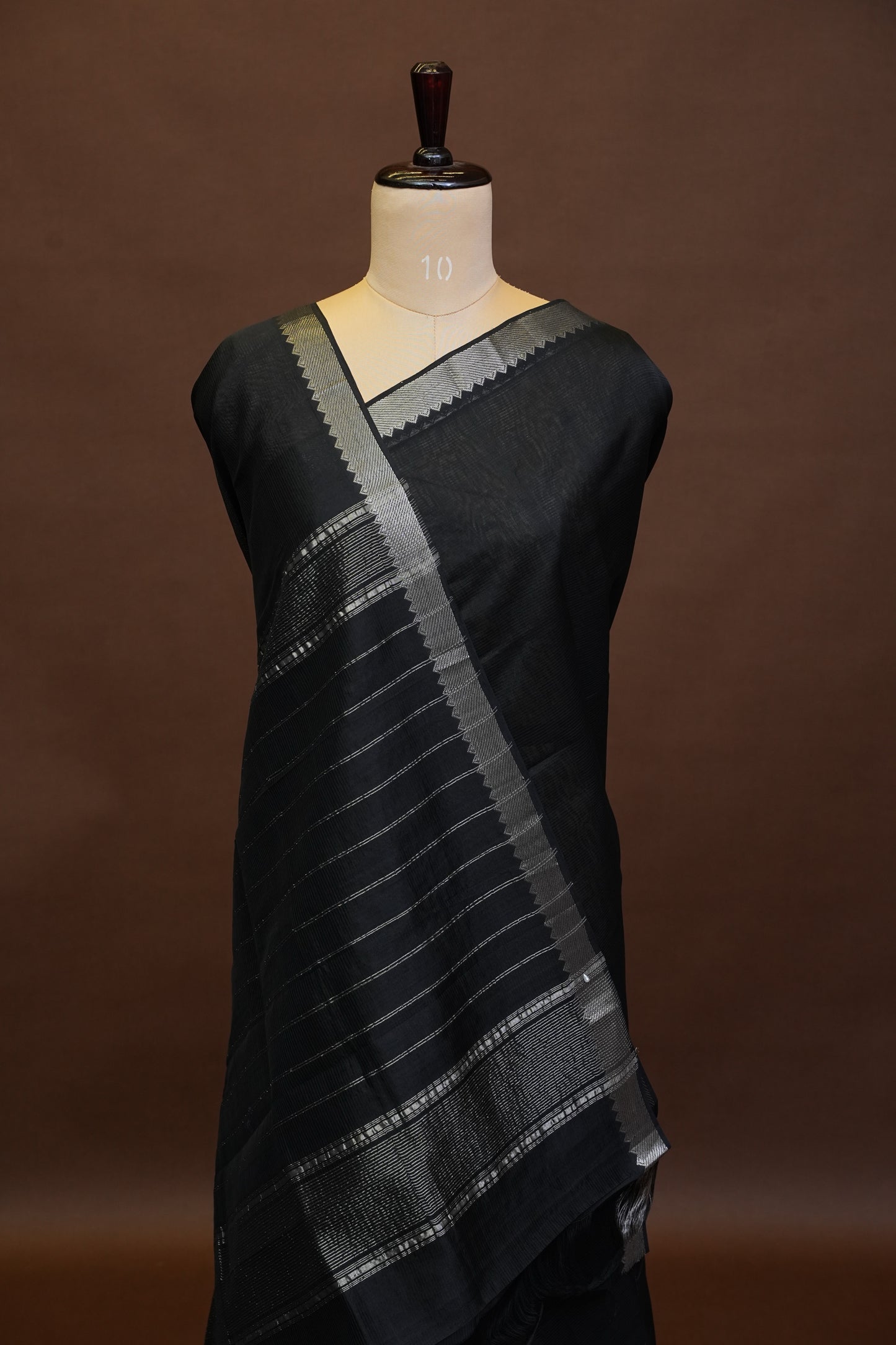 Mangalagiri Silk Cotton Saree - Classic Black