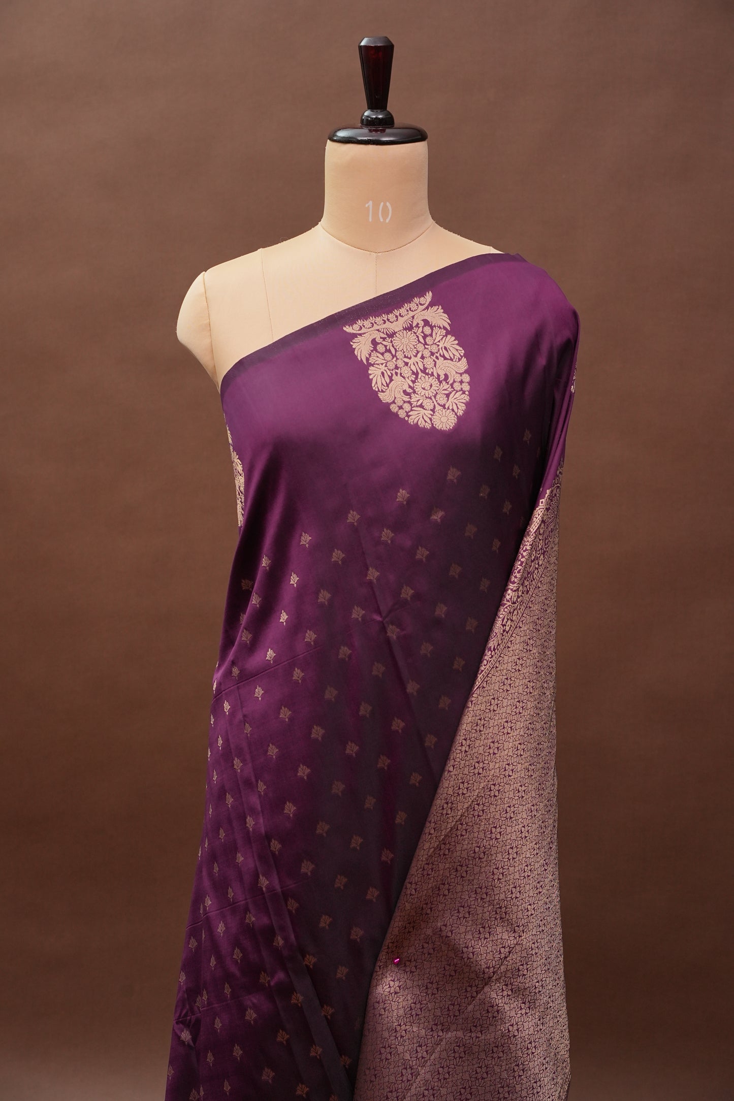 Deep Wine Semi Silk Saree with Turning Border & Rich Brocade Pallu-Silk Mark Certified.