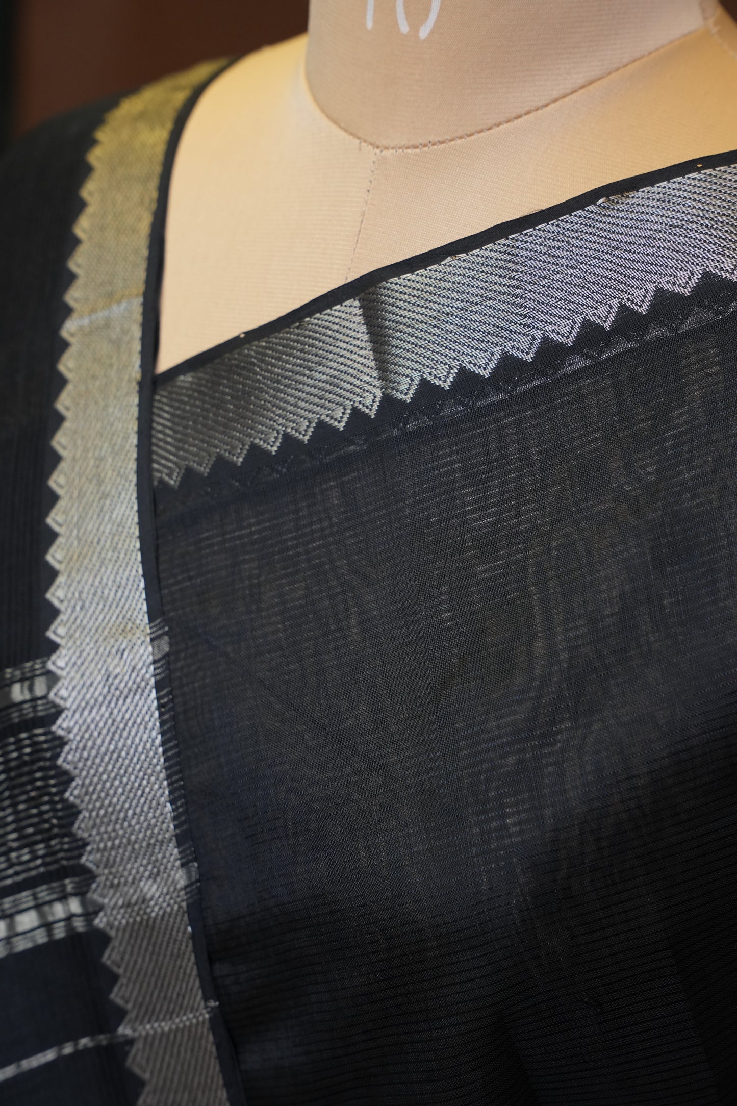 Mangalagiri Silk Cotton Saree - Classic Black