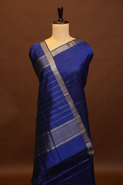 Mangalagiri Silk Cotton Saree - Royal Blue
