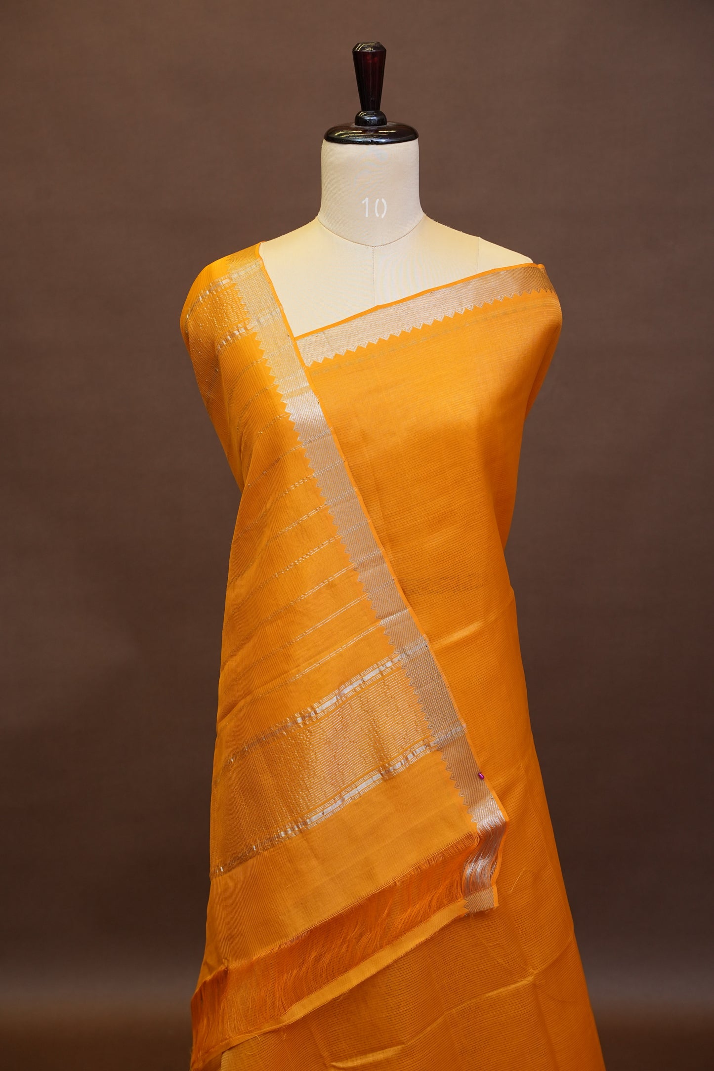 Mangalagiri Silk Cotton Saree - Mustard Yellow