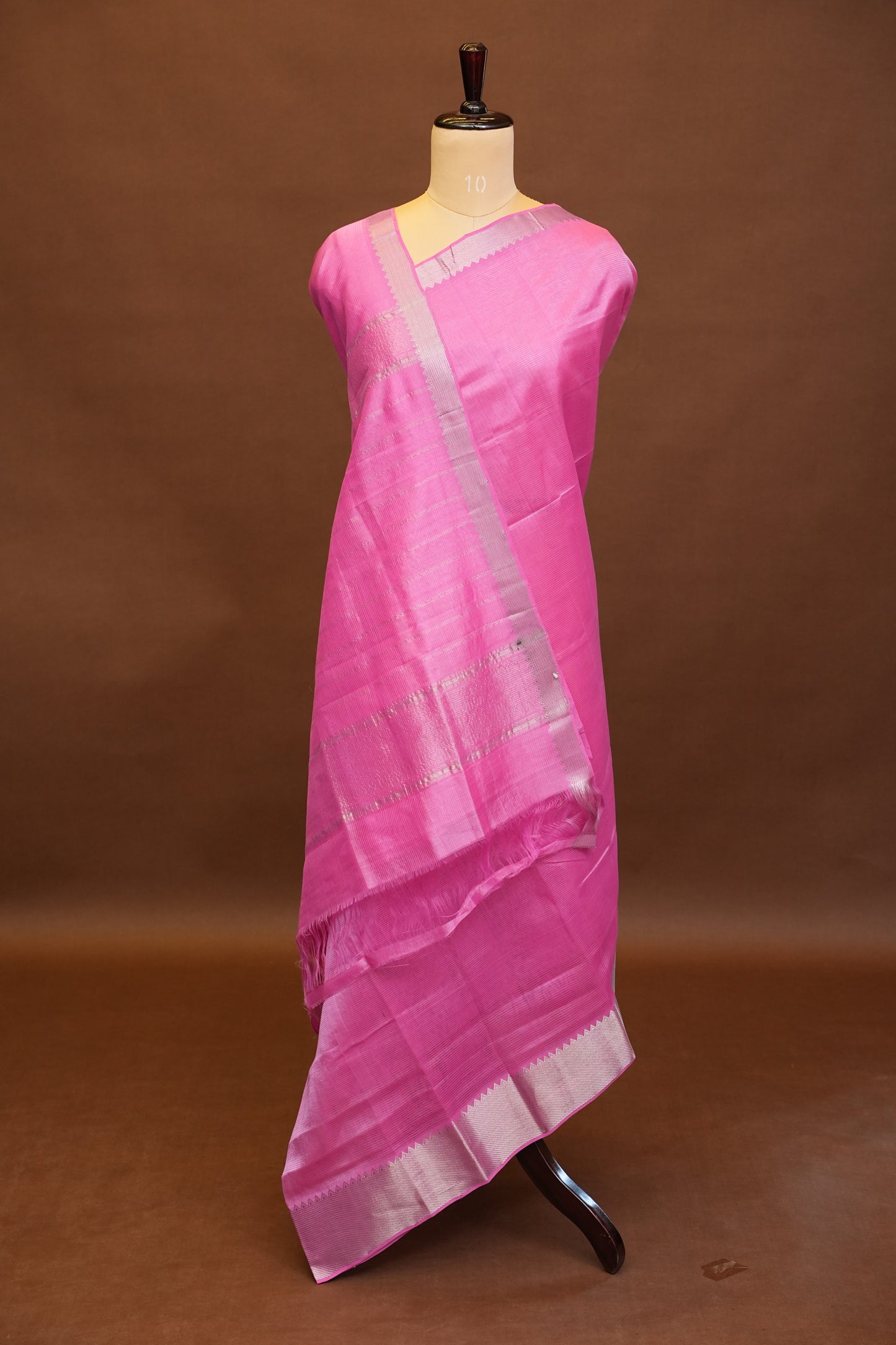 Mangalagiri Silk Cotton Saree - Candy Pink